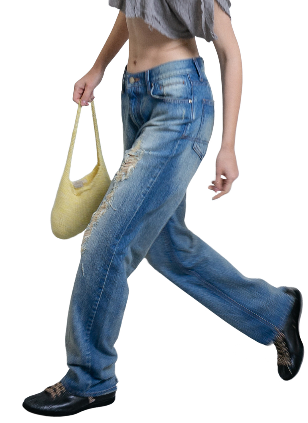 Washed-out Loose Straight Denim 詳細画像 Blue 2