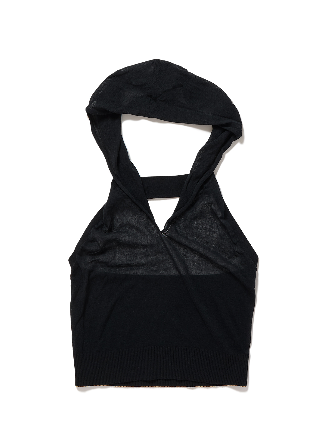 Cropped Hoodie Knit Top