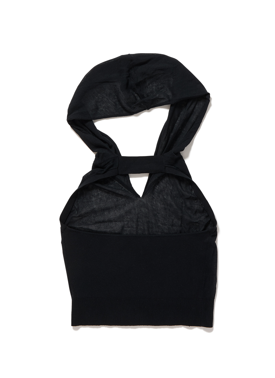 Cropped Hoodie Knit Top 詳細画像 Black 2