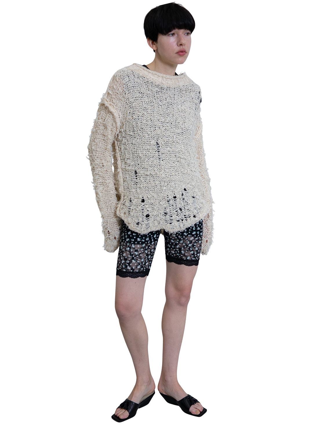 Lace Trim Shorts 詳細画像 Black 3