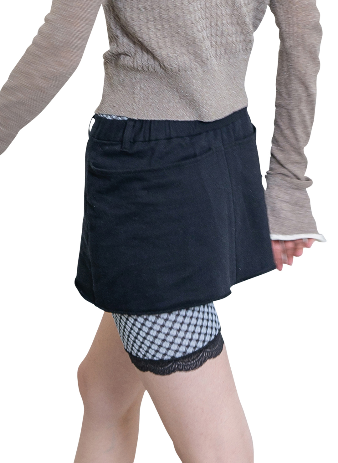 Lace Trim Shorts 詳細画像 Blue 2