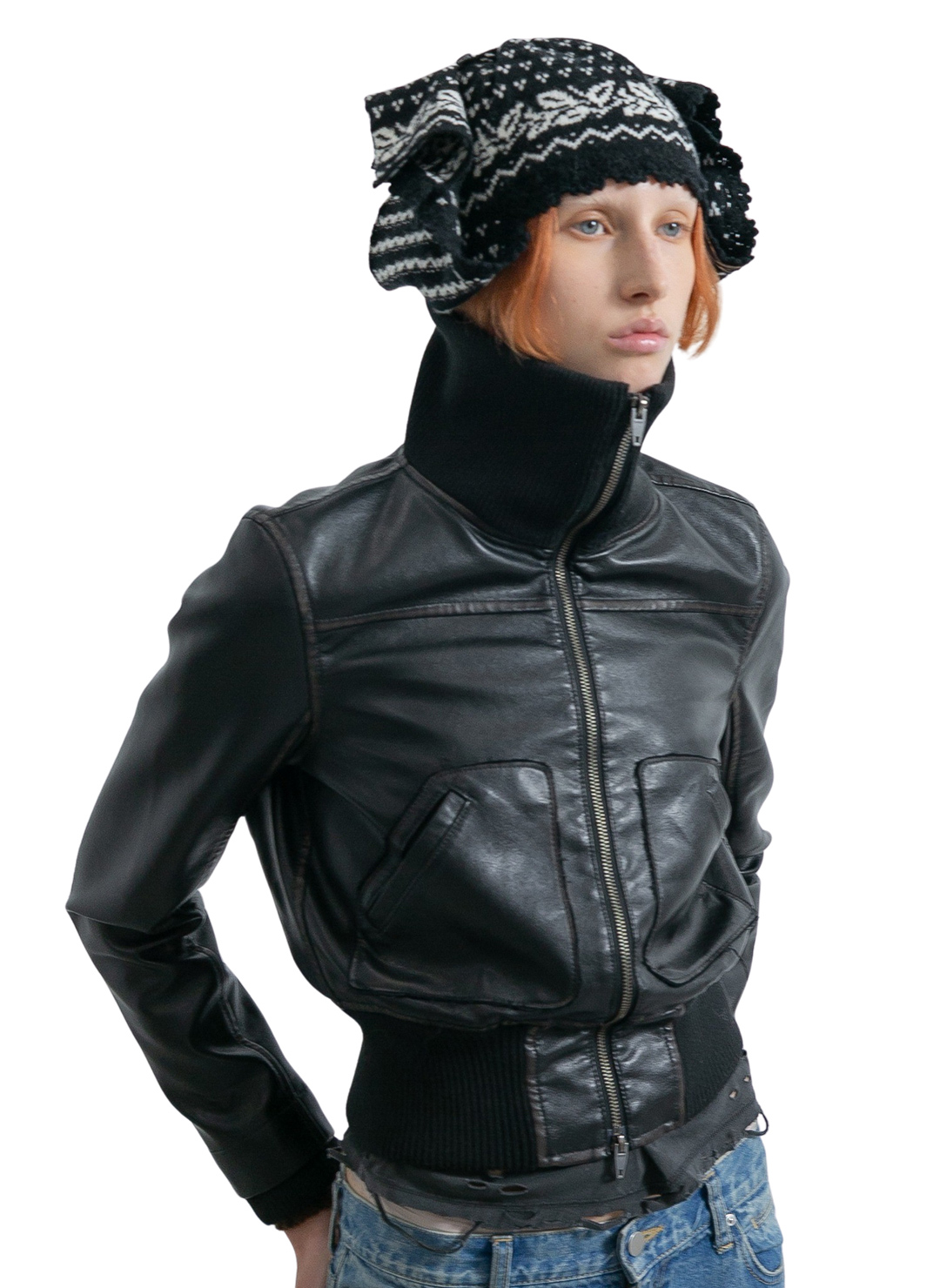 Faded Leather Blouson 詳細画像 Black 2