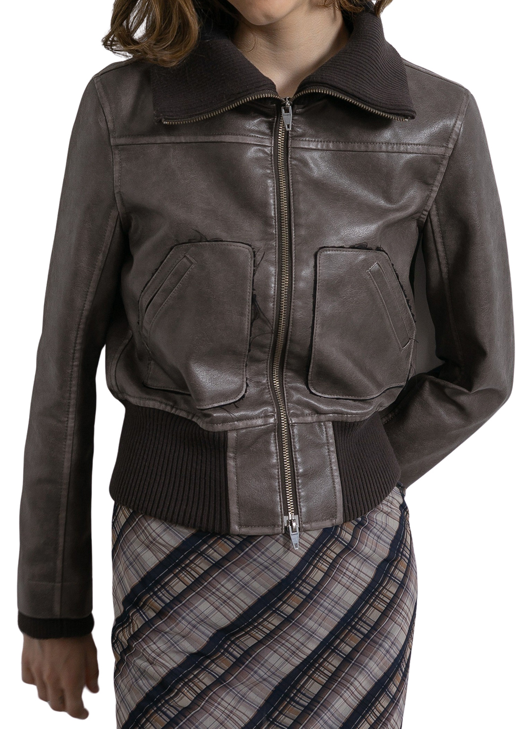 Faded Leather Blouson 詳細画像 Brown 1