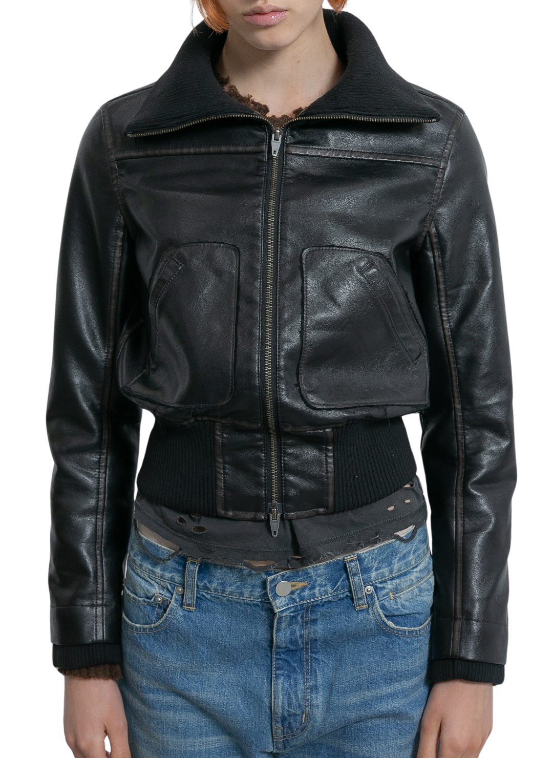 Faded Leather Blouson