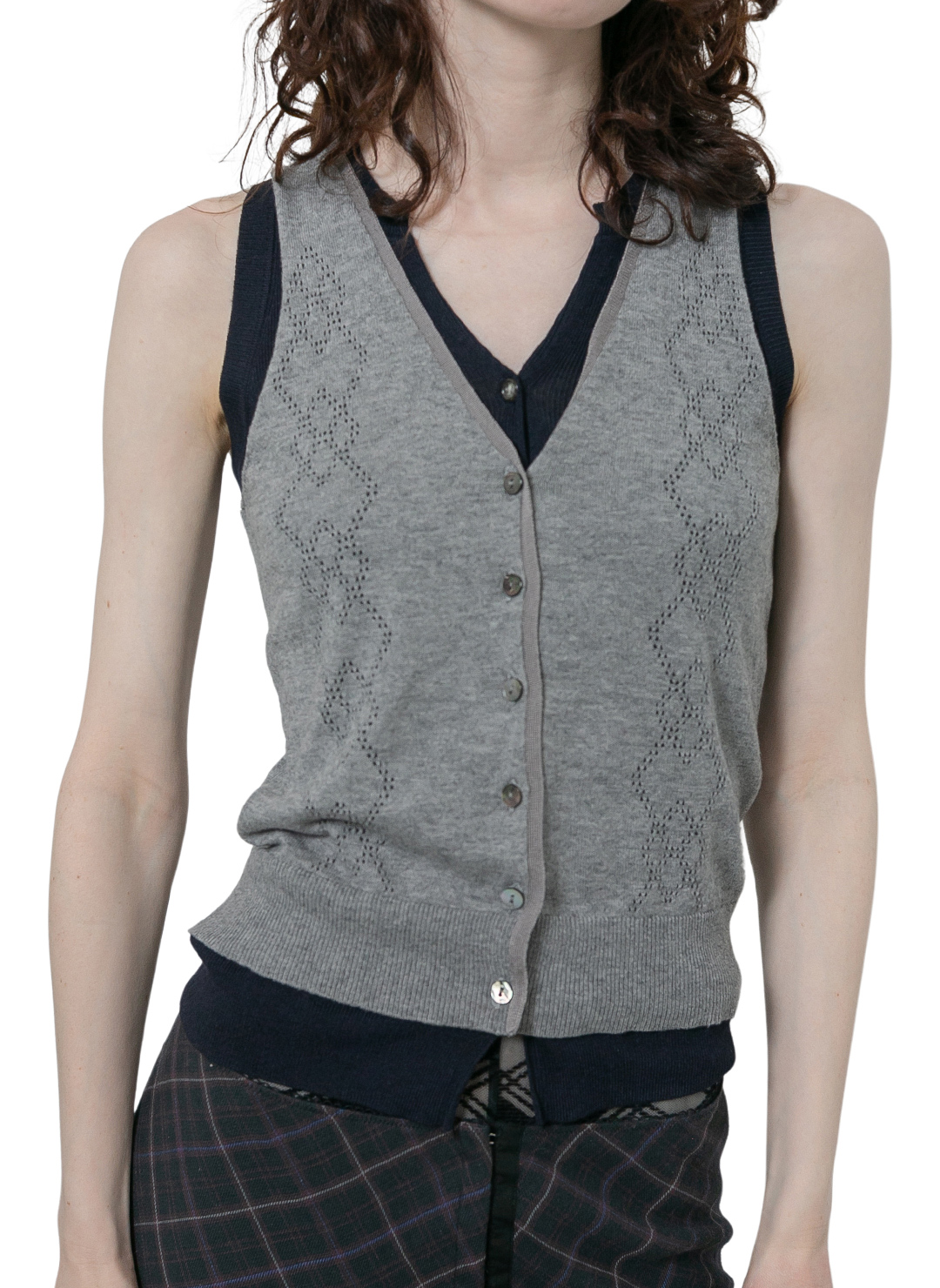 Eyelet Layered Knit Top 