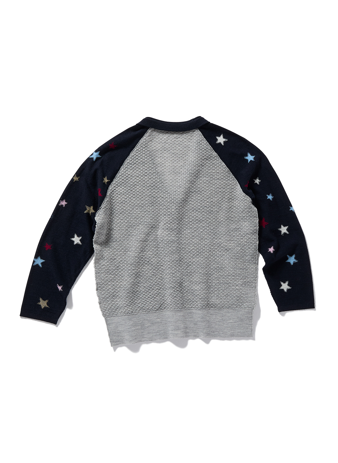 Star Sleeve Raglan Knit Cardigan  詳細画像 Gray 2