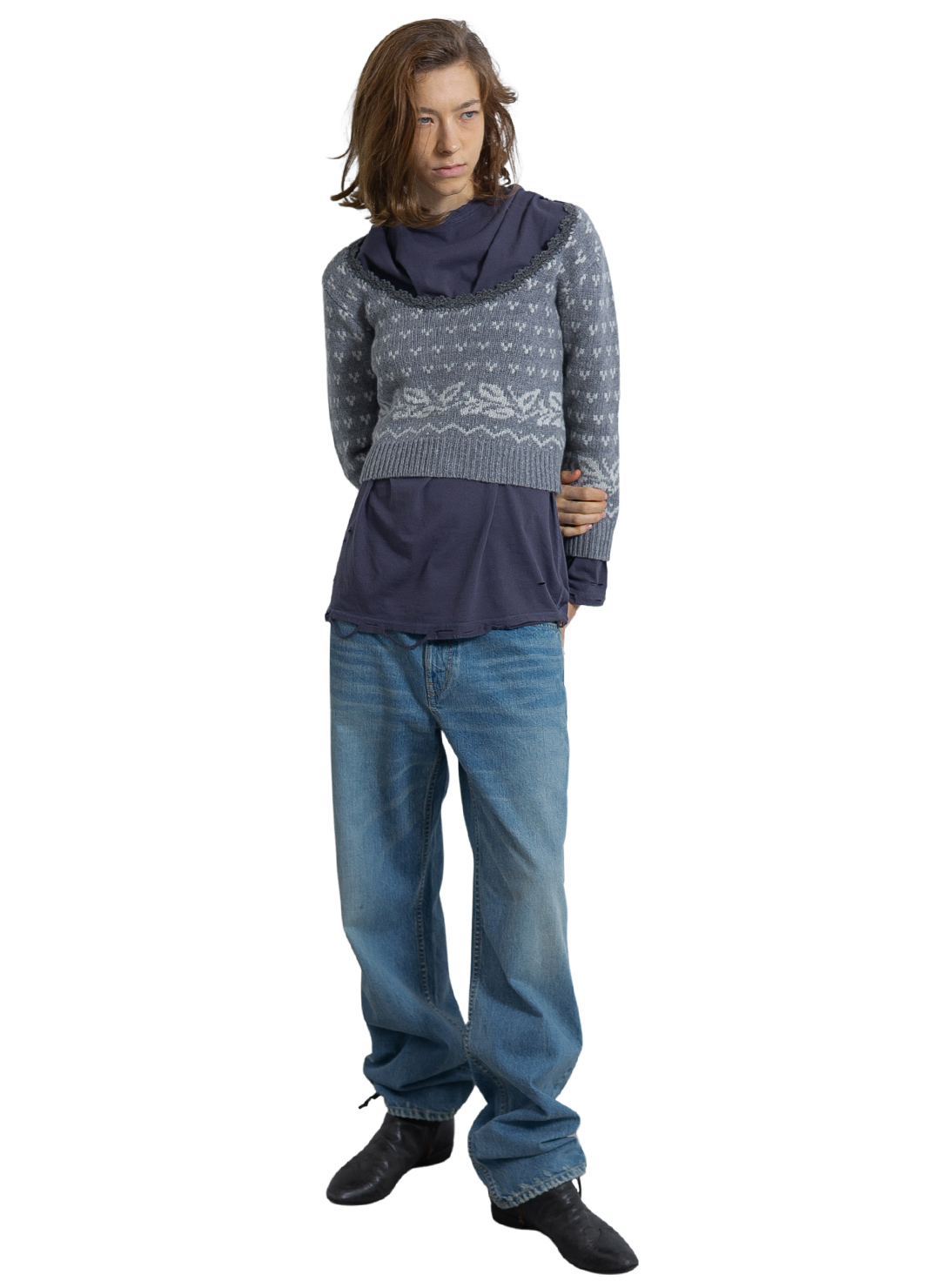 Birds Eye Tiny Knit 詳細画像 Gray 2