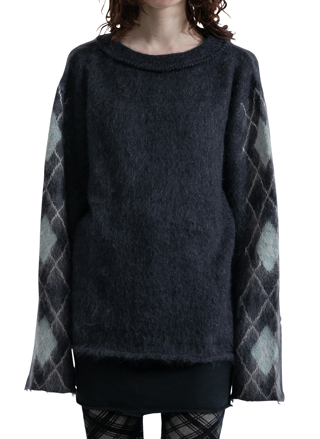 Argyle Line Knit Top