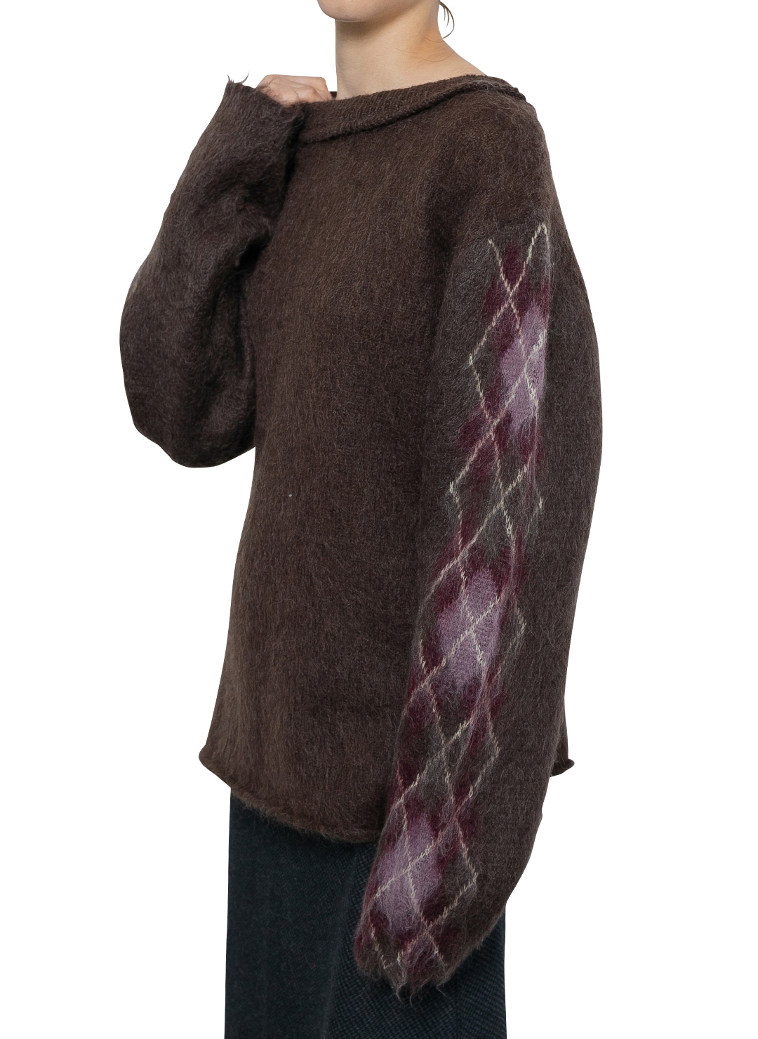 Argyle Line Knit Top