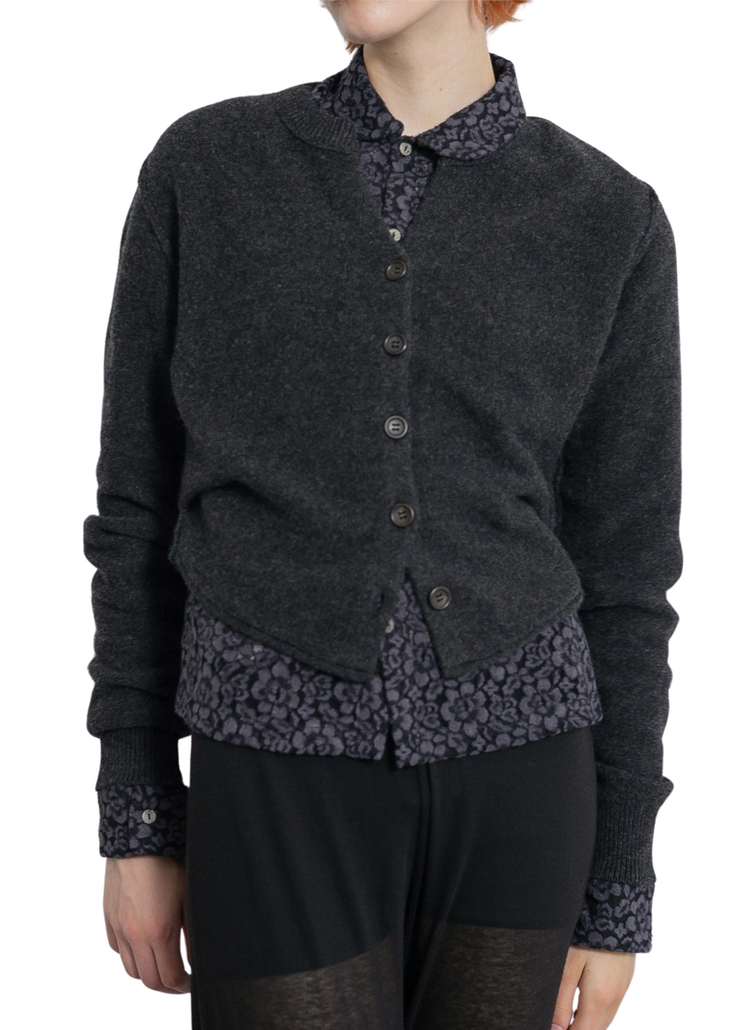 Side-Tuck Knit Cardigan 詳細画像 Gray 1