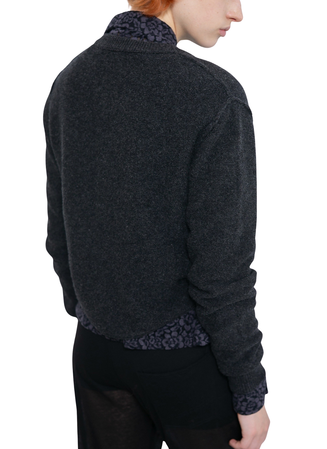 Side-Tuck Knit Cardigan 詳細画像 Gray 2