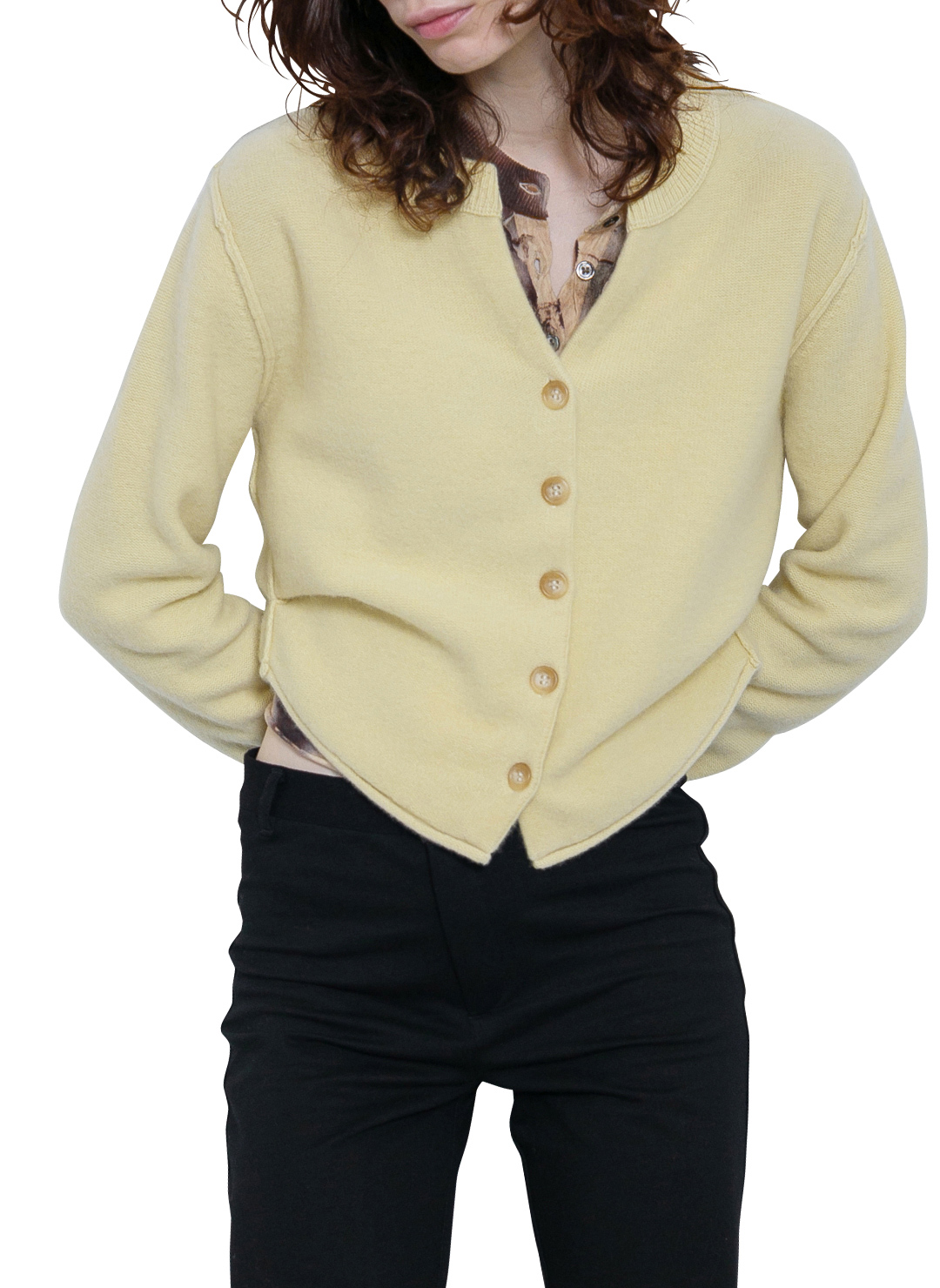 Side-Tuck Knit Cardigan 詳細画像 Cream 1