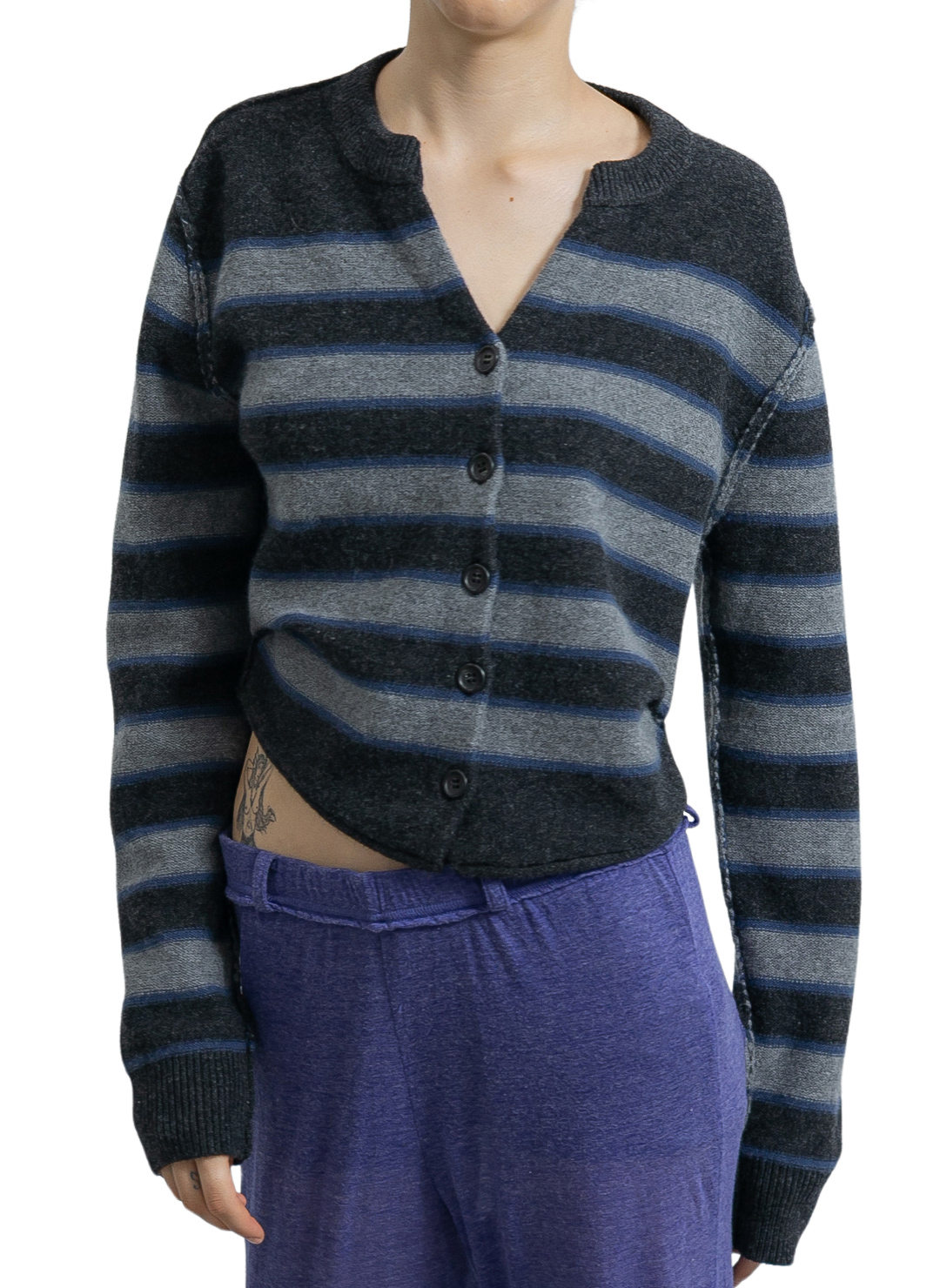 Side-Tuck Knit Cardigan 詳細画像 Mix 1