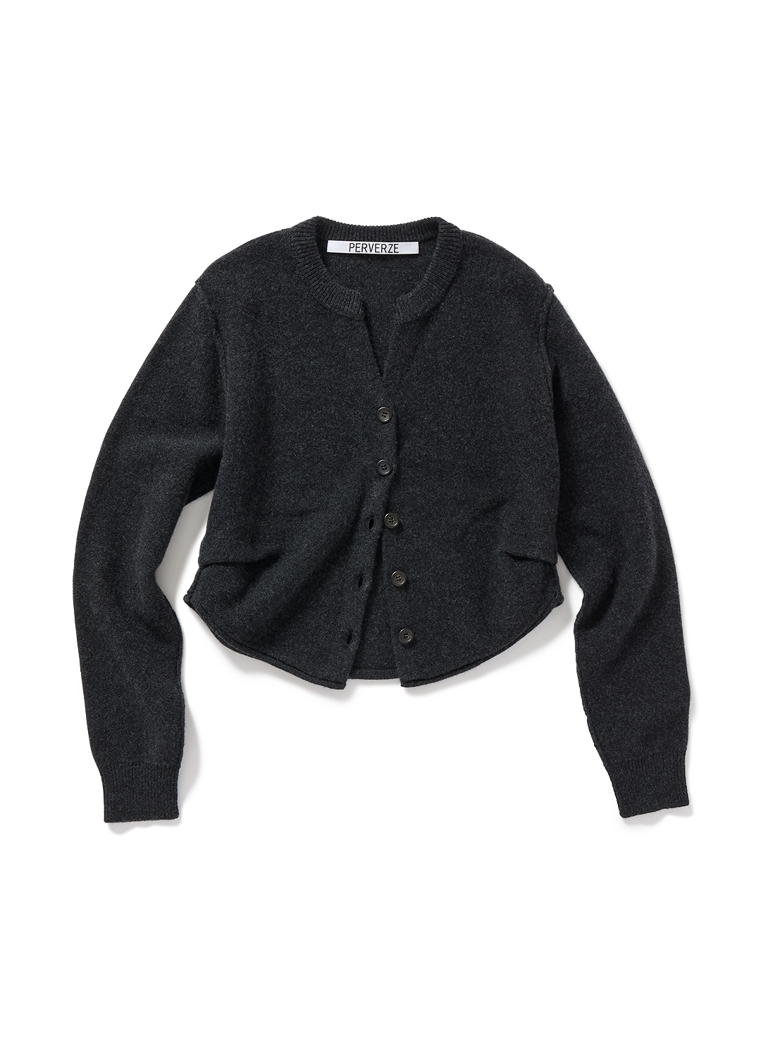 Side-Tuck Knit Cardigan 詳細画像 Gray 1