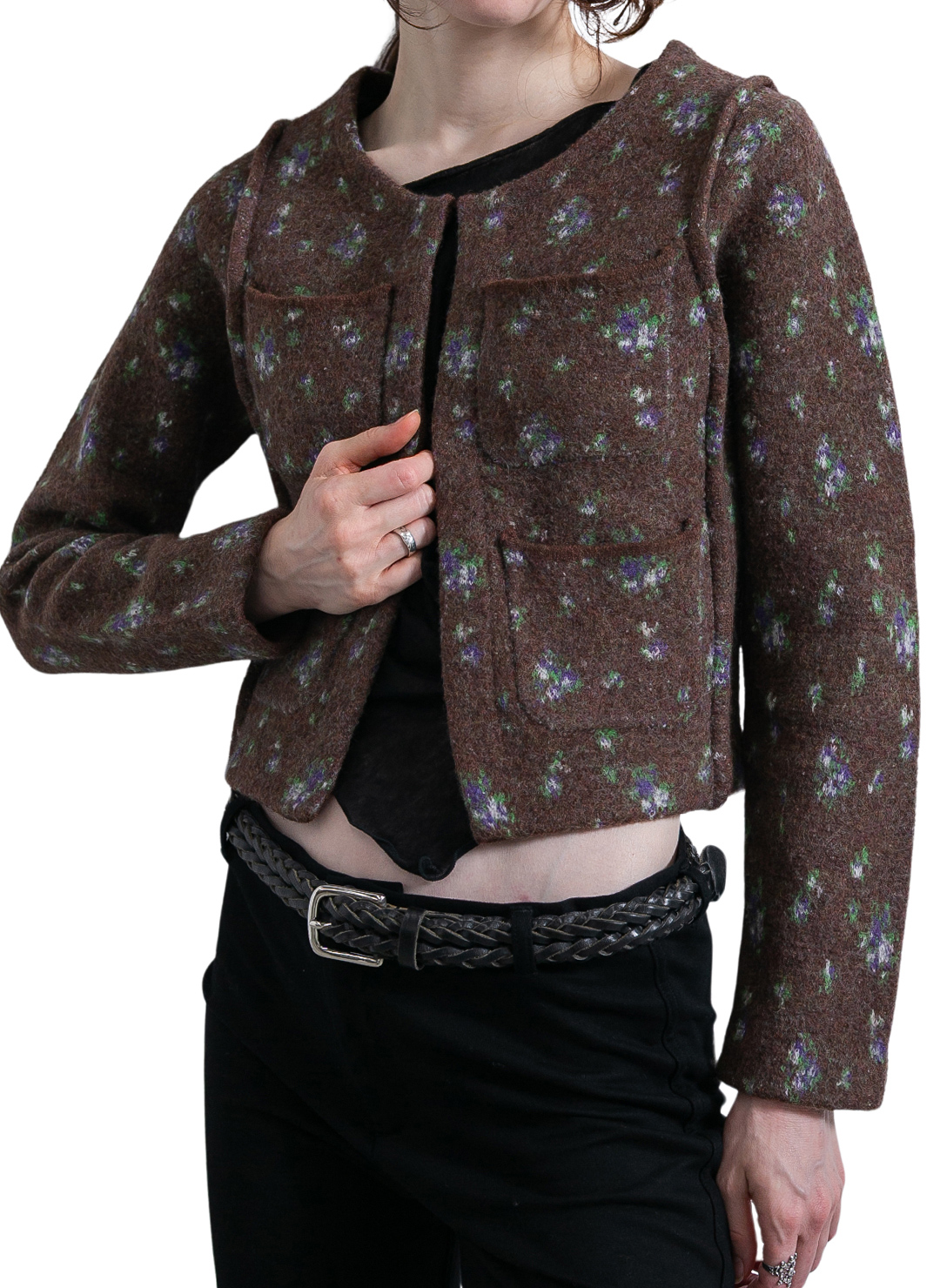 Floral Dot Knit Cardigan