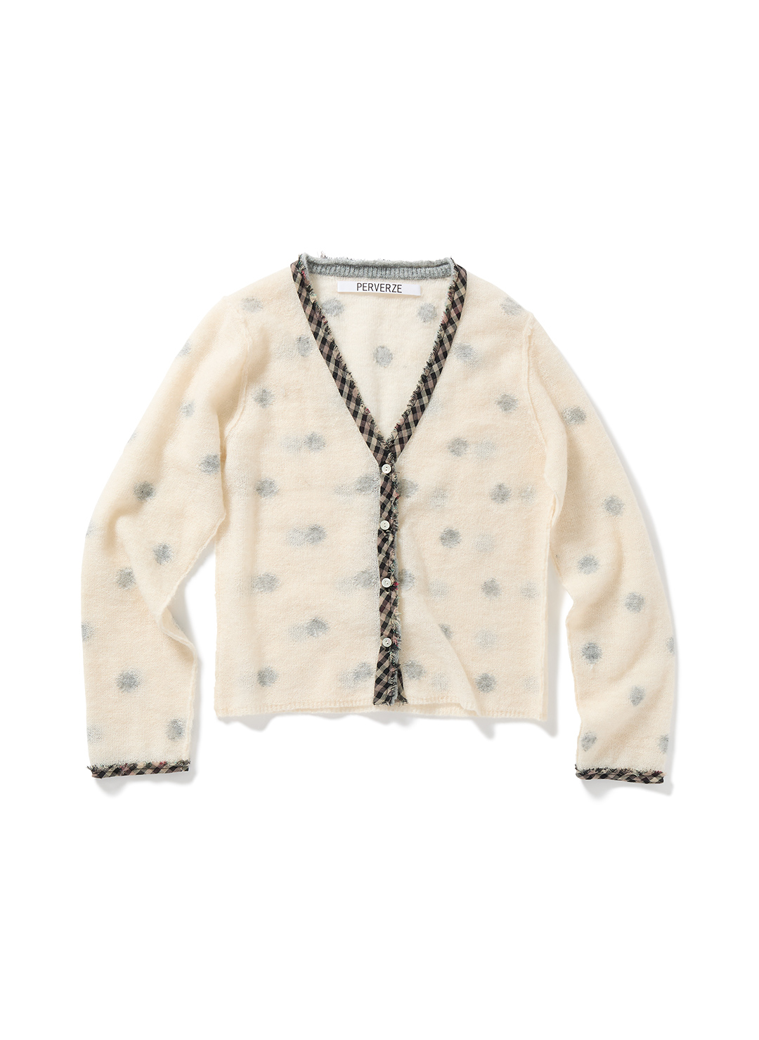 Jacquard Dot Knit Cardigan 詳細画像 White 1