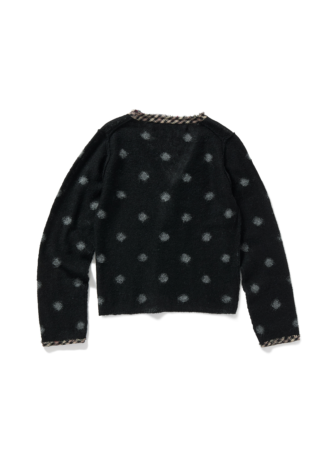 Jacquard Dot Knit Cardigan 詳細画像 Black 2