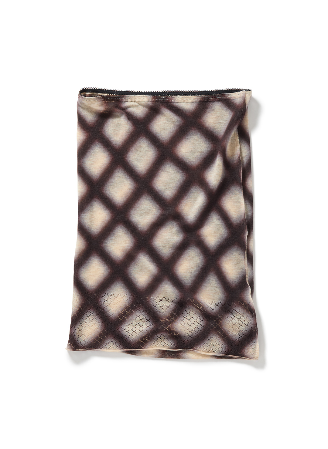 Spray-Painted Check Knit Skirt