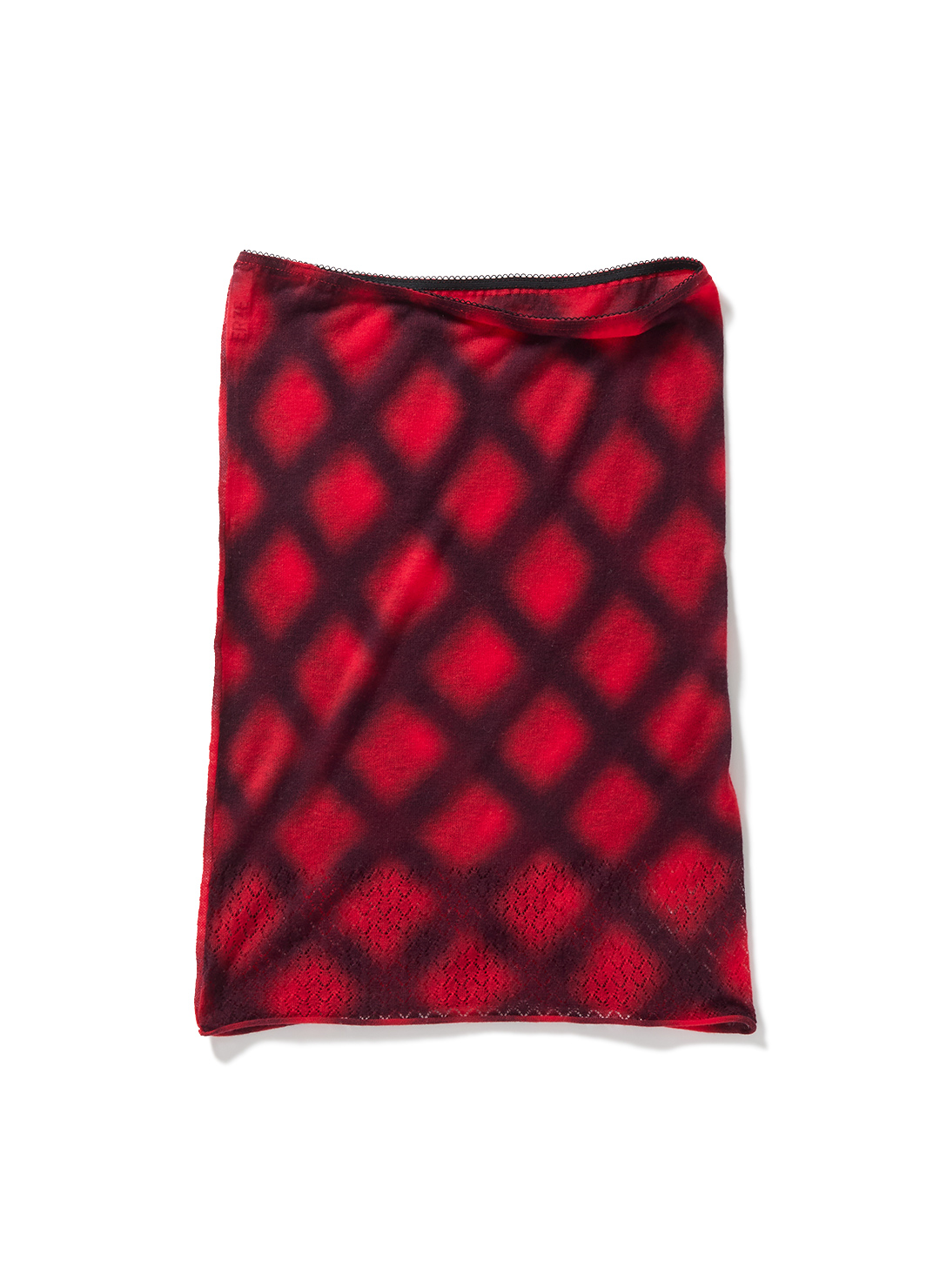 Spray-Painted Check Knit Skirt 詳細画像 Red 2