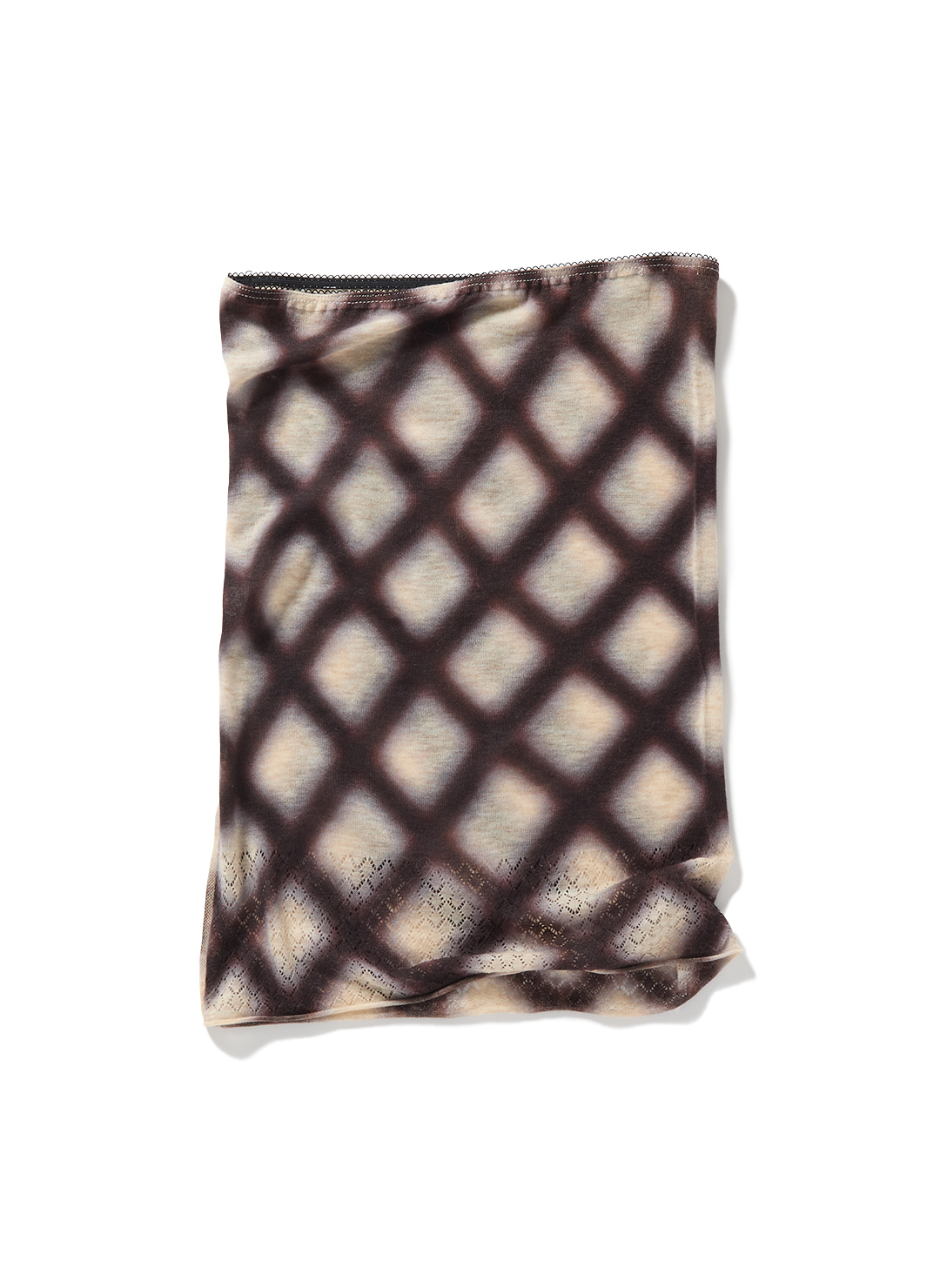 Spray-Painted Check Knit Skirt 詳細画像 Beige 2