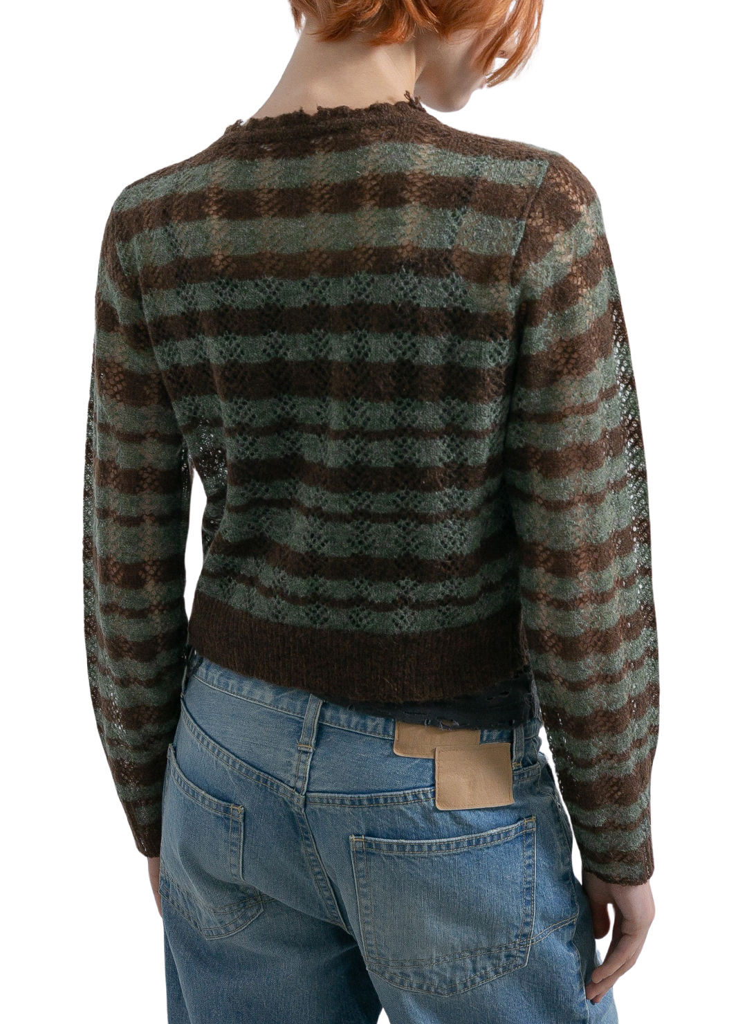 Thick Stripe Knit Cardigan 詳細画像 Brown 3