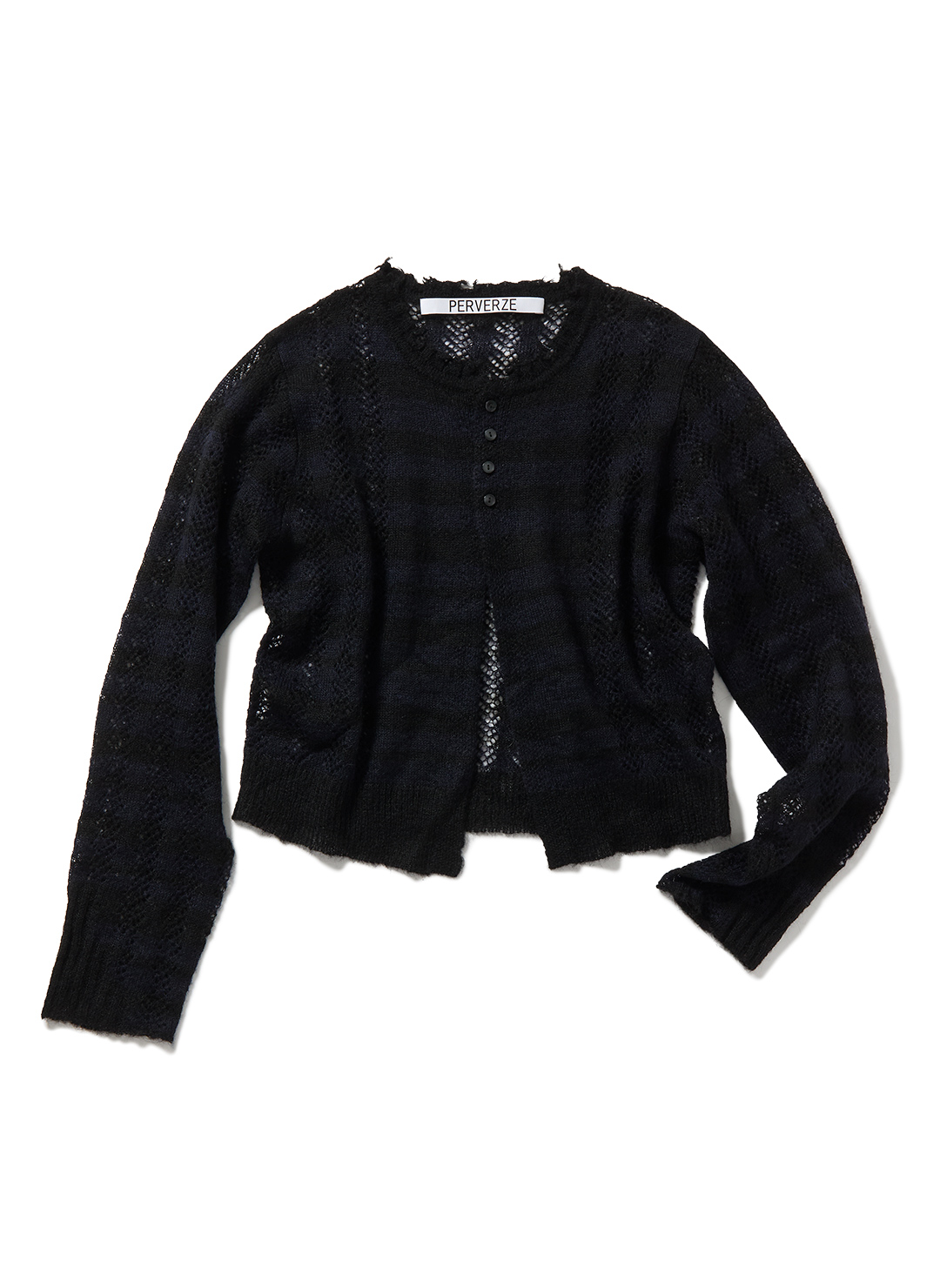 Thick Stripe Knit Cardigan/Brown｜PERVERZE | パーバーズの公式