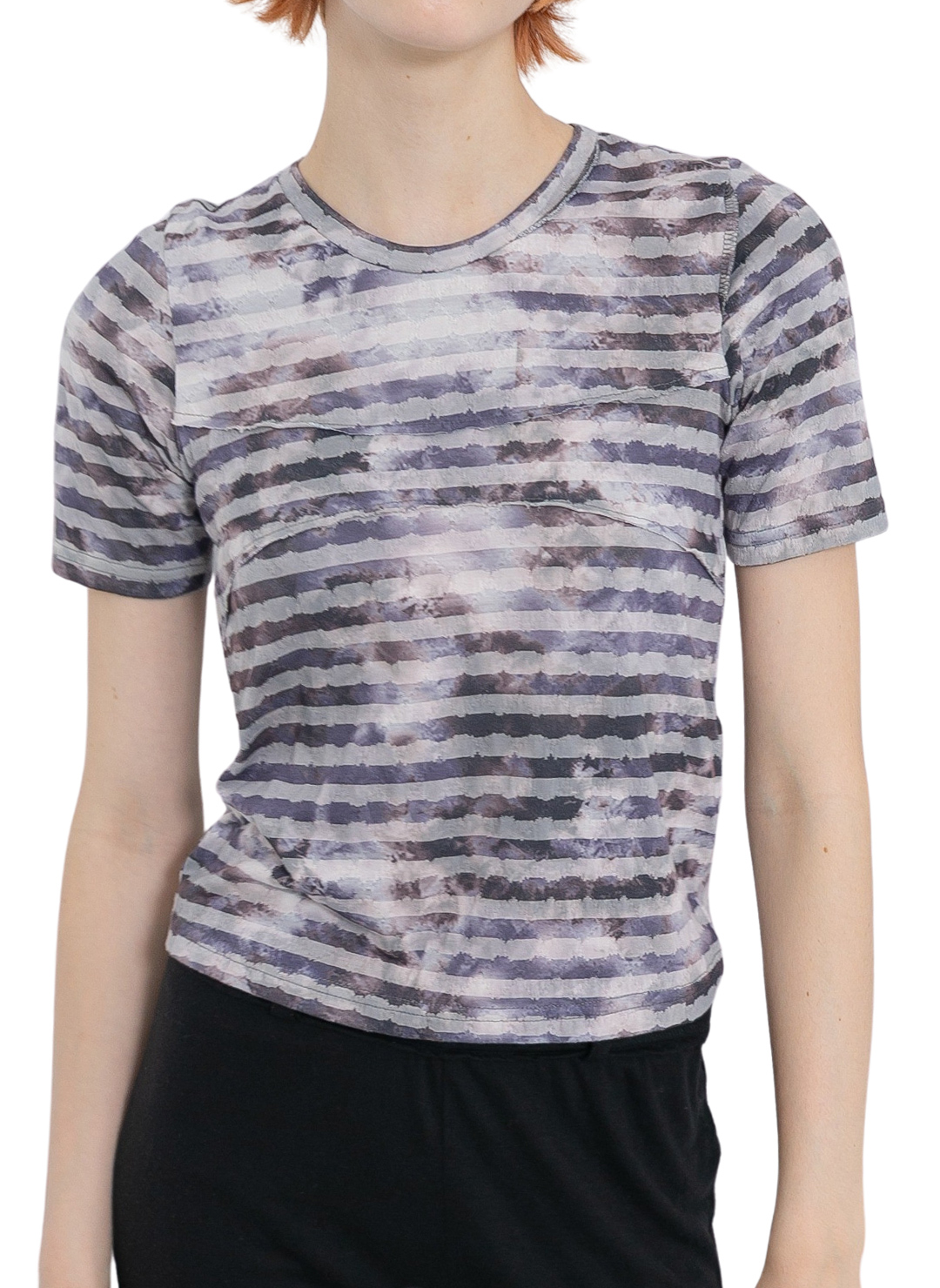 Paneled Fitted T-Shirt 詳細画像 Gray 1