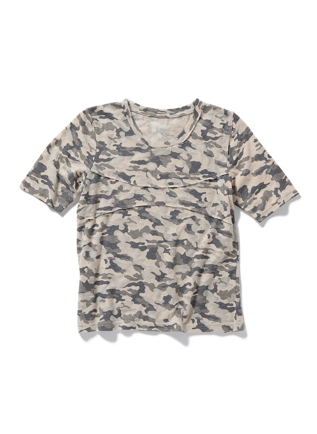 Paneled Fitted T-Shirt 詳細画像 Beige 1