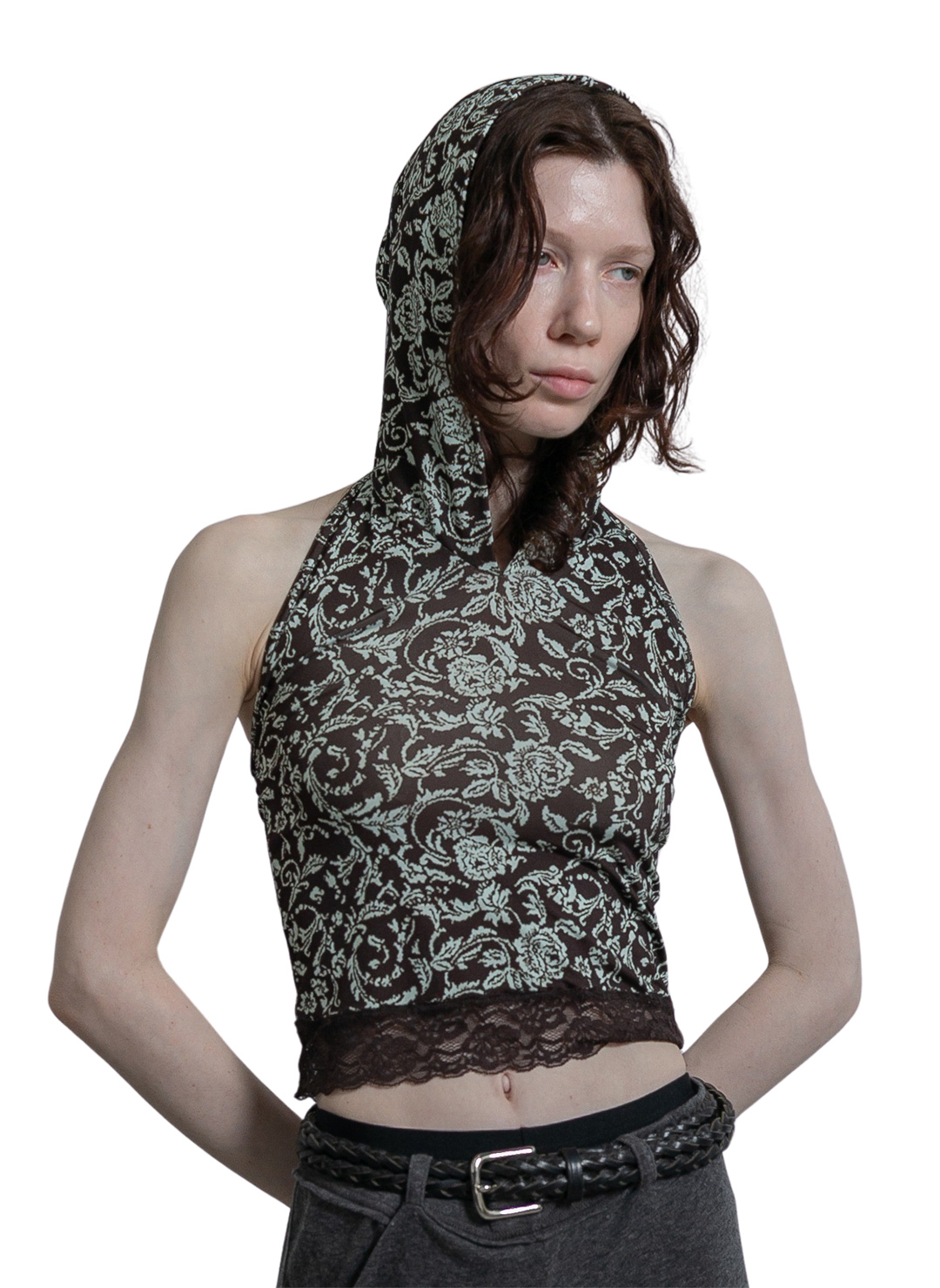 Hood Open-Back Top 詳細画像 Brown 2