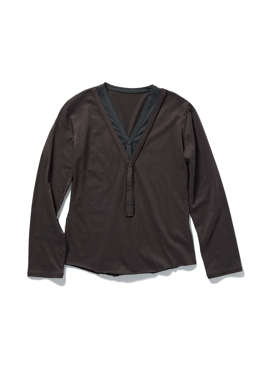 Layered Henley Long T-Shirts