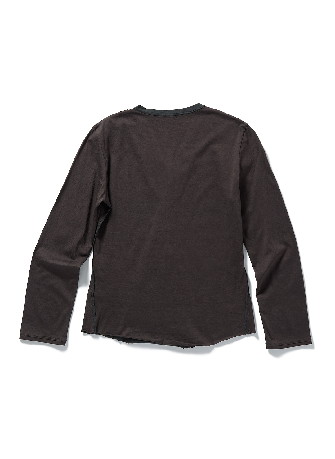 Layered Henley Long T-Shirts 詳細画像 Brown 2