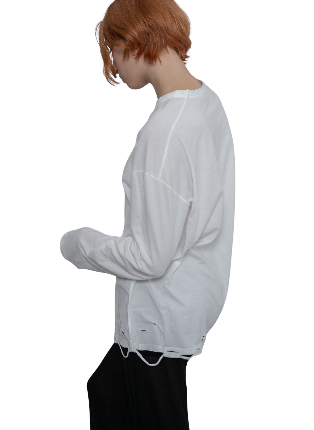 DISTRESS Long Sleeve T-Shirt 詳細画像 White 3