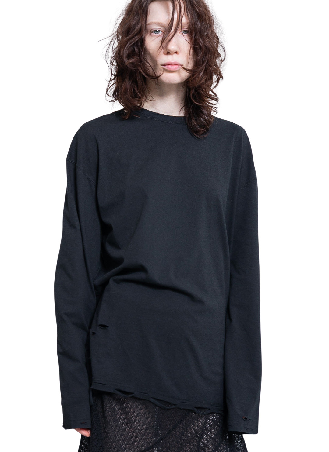 DISTRESS Long Sleeve T-Shirt 詳細画像 Black 1