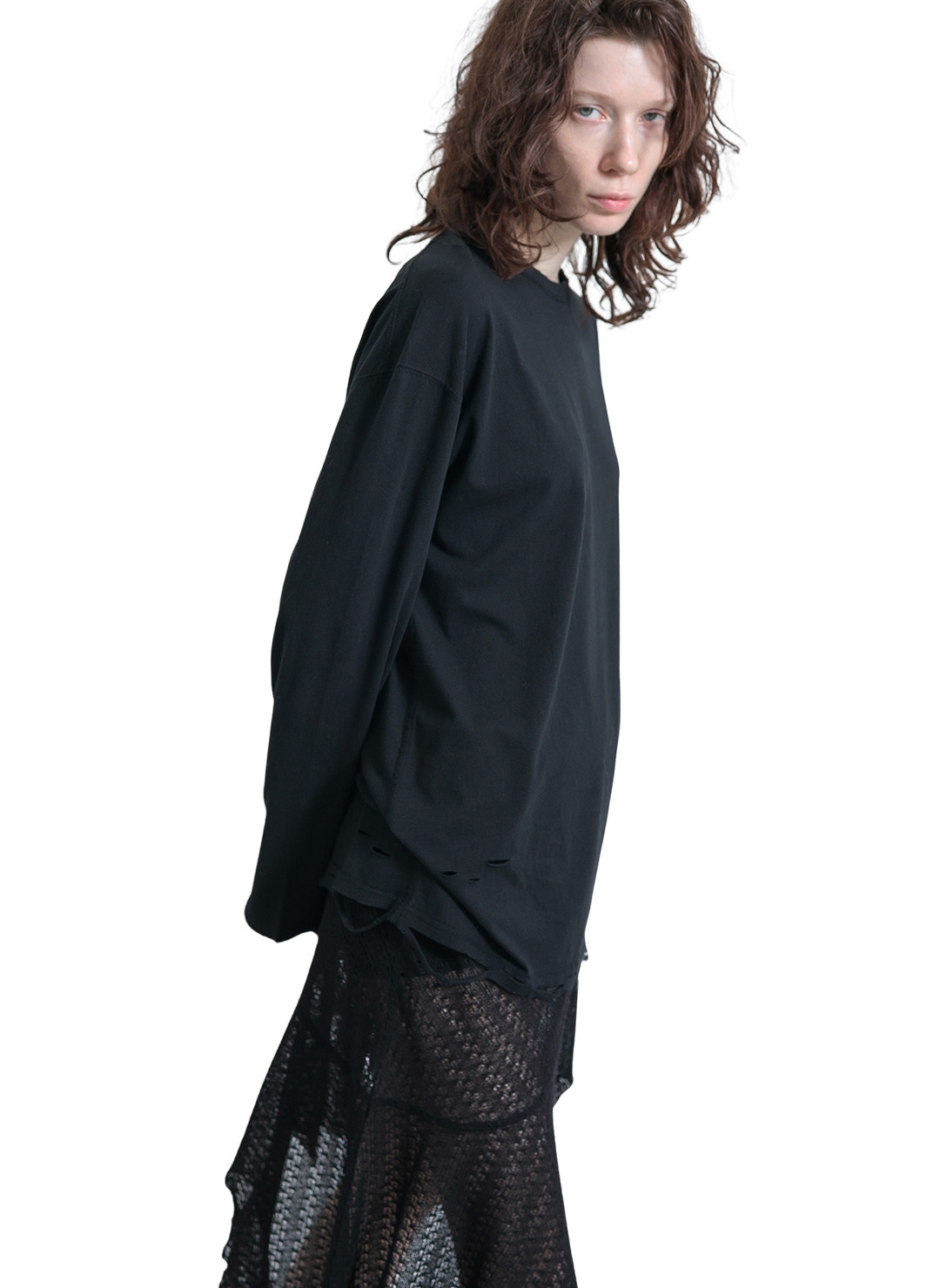 DISTRESS Long Sleeve T-Shirt 詳細画像 Black 2