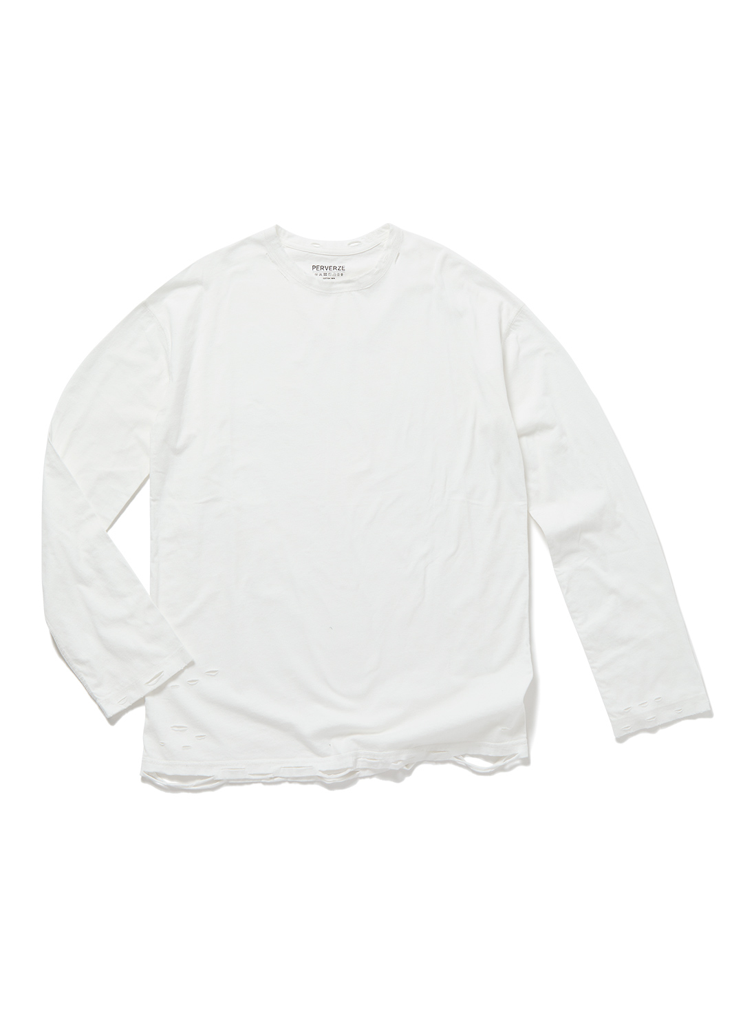 DISTRESS Long Sleeve T-Shirt 詳細画像 White 1