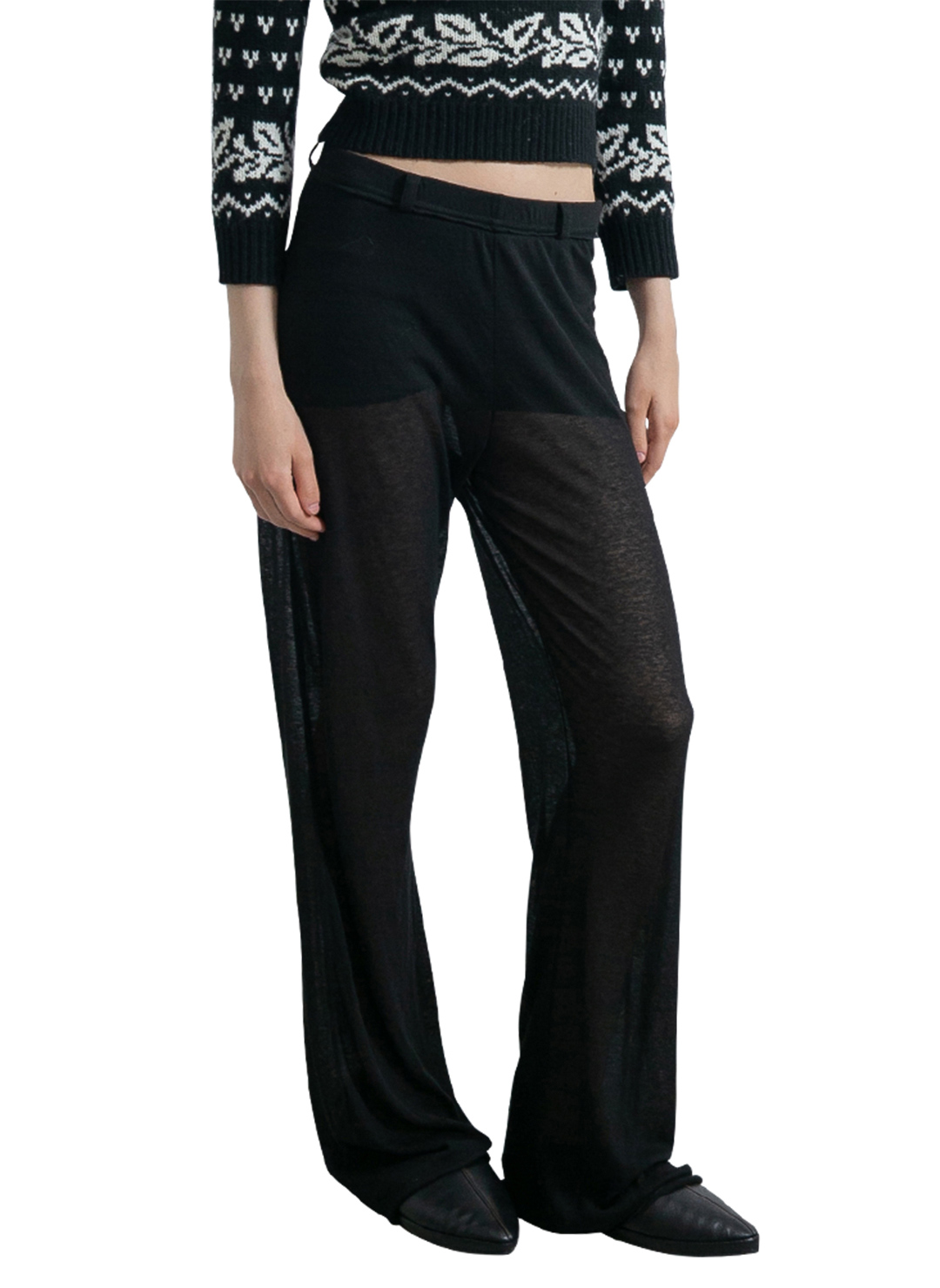 Sheer Jersey Long Pants