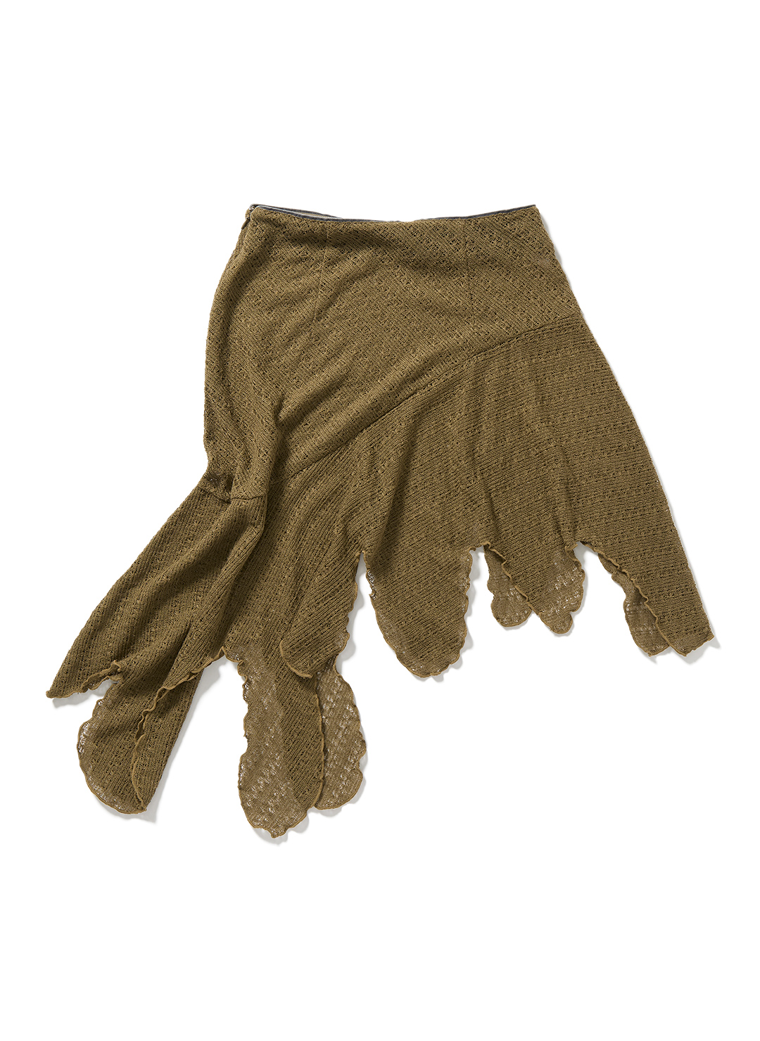 Knit Lace Jagged-hem Skirt 詳細画像 Beige 2