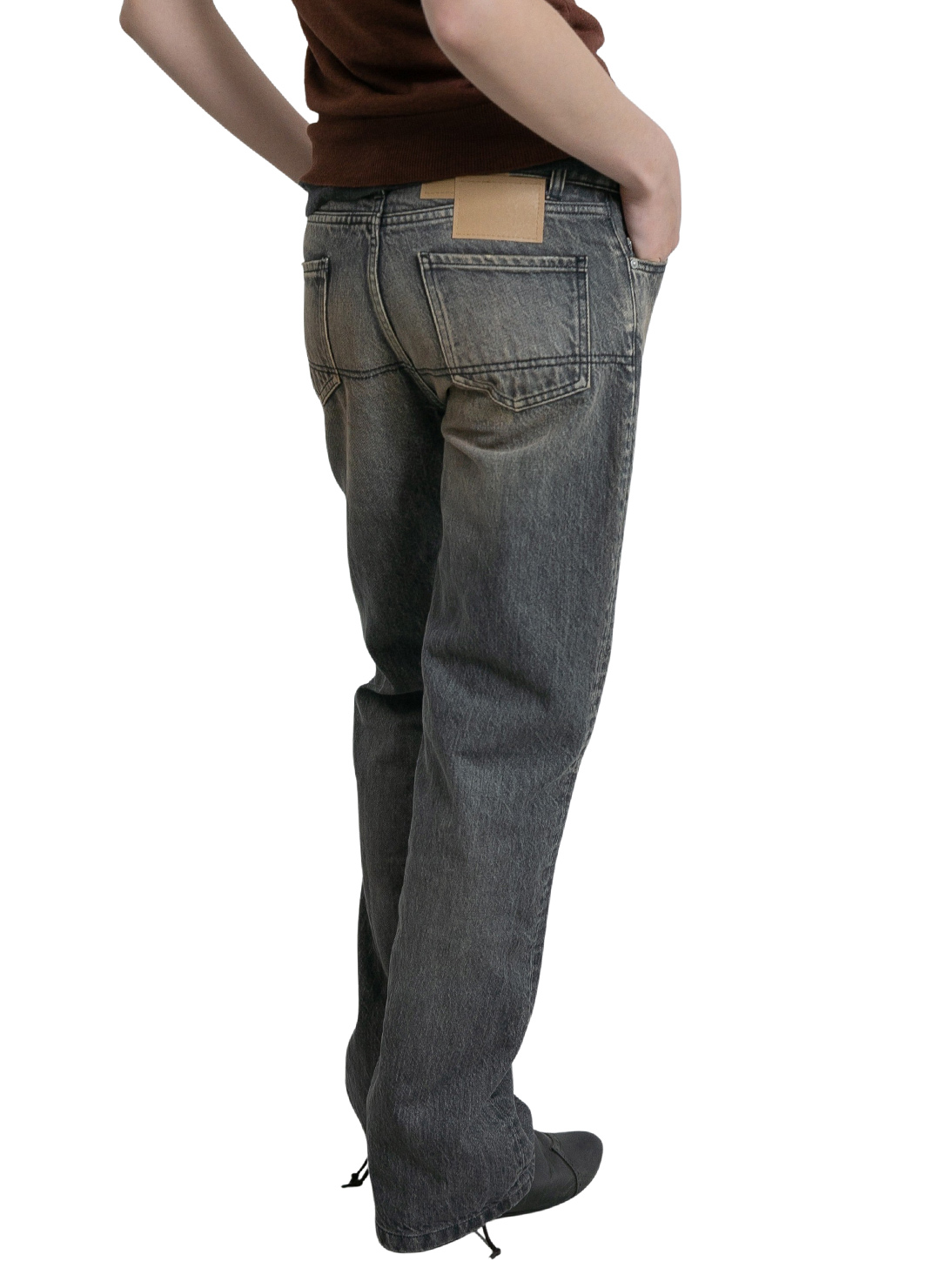 Low-Rise Slim-Wide Denim  詳細画像 Black 2