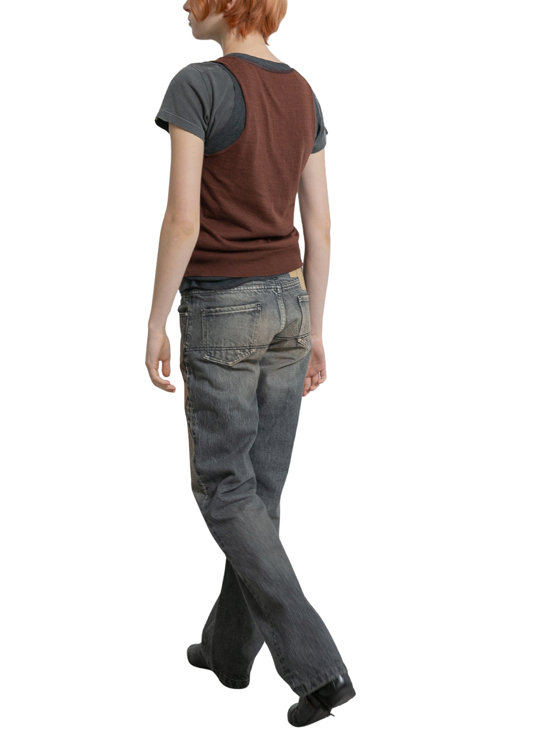 Low-Rise Slim-Wide Denim  詳細画像 Black 3