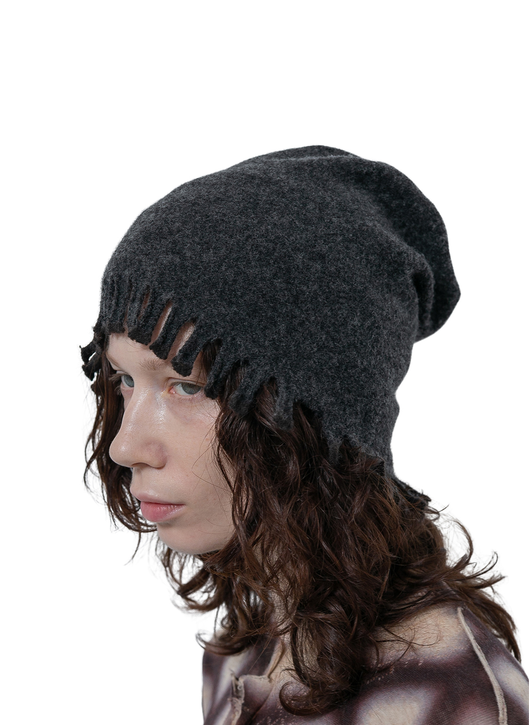 Mini Fringe Knit Cap 詳細画像 Gray 1