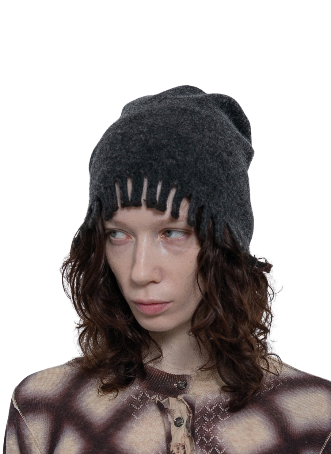 Mini Fringe Knit Cap 詳細画像 Gray 2