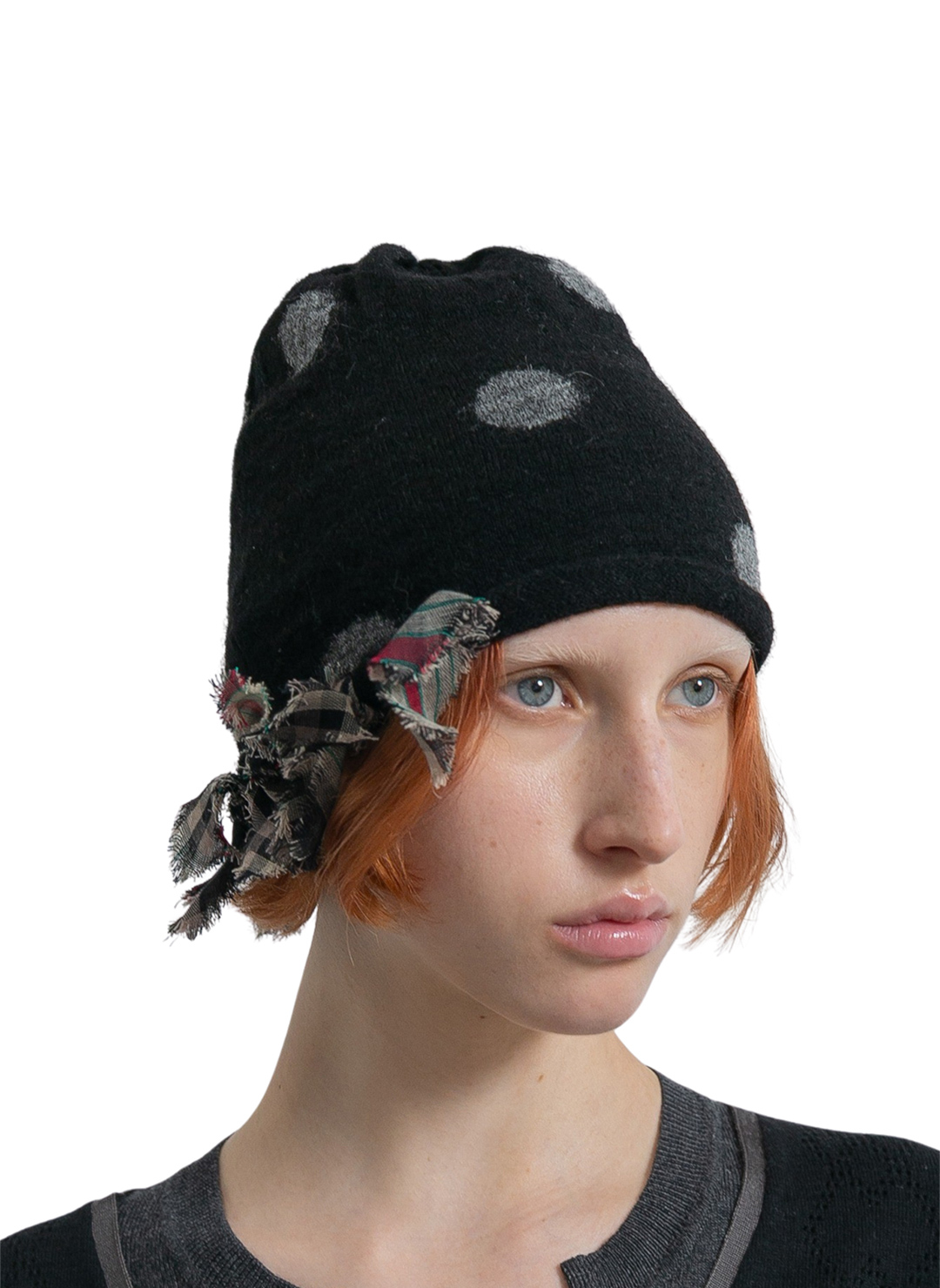 Jacquard Dot Knit Cap 詳細画像 Black 1